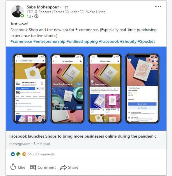 articles with LinkedIn connections
