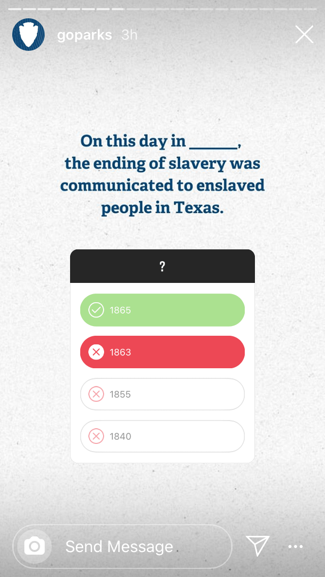 slavery question on Instagram story polls