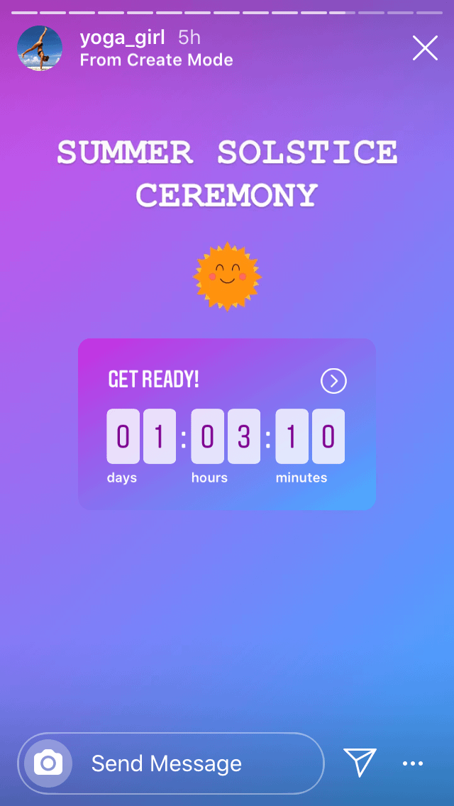 countdown for Instagram story polls