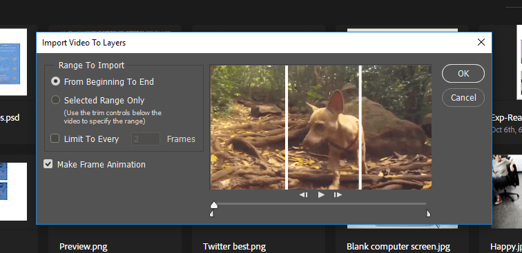Edit the clip with the Range to Import option