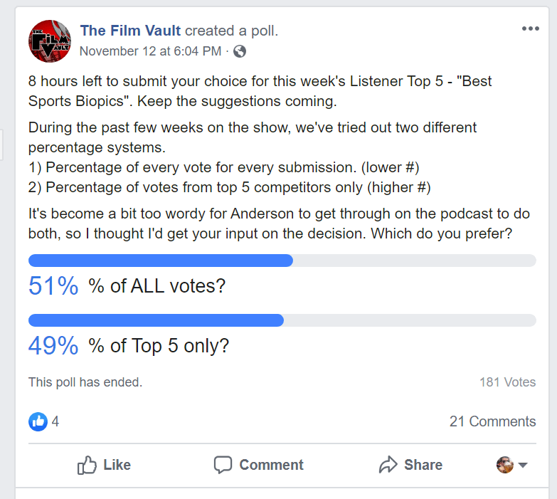 film vault - Facebook polls