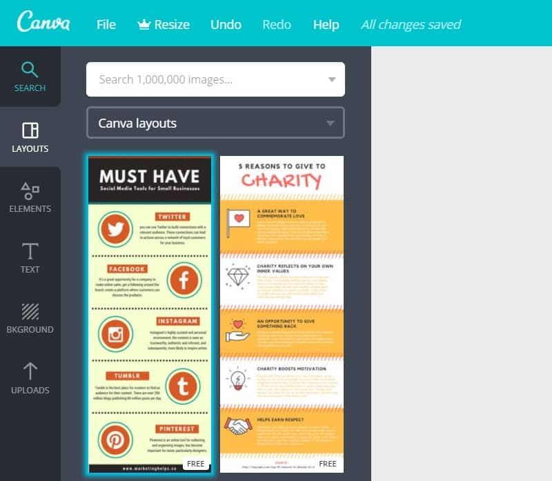 How to make infographics with Canva - Layouts