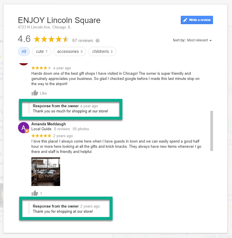 response from owner - how to use Google My Business