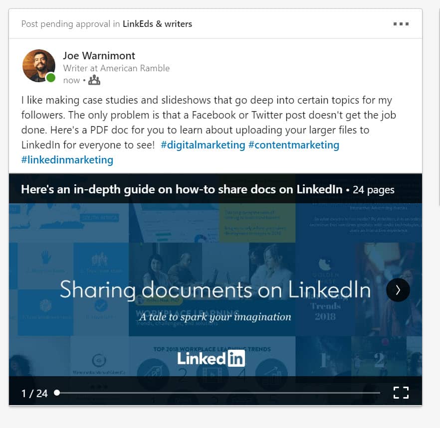 published LinkedIn documents