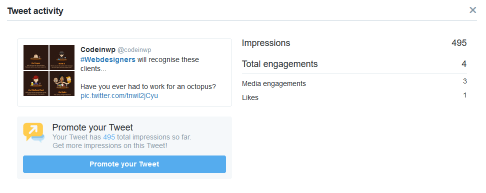 Tweet impressions and copy changes