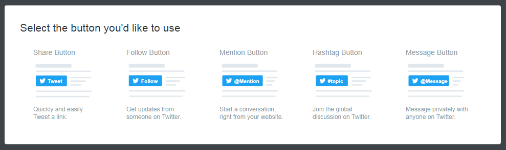 Options for various Twitter buttons.