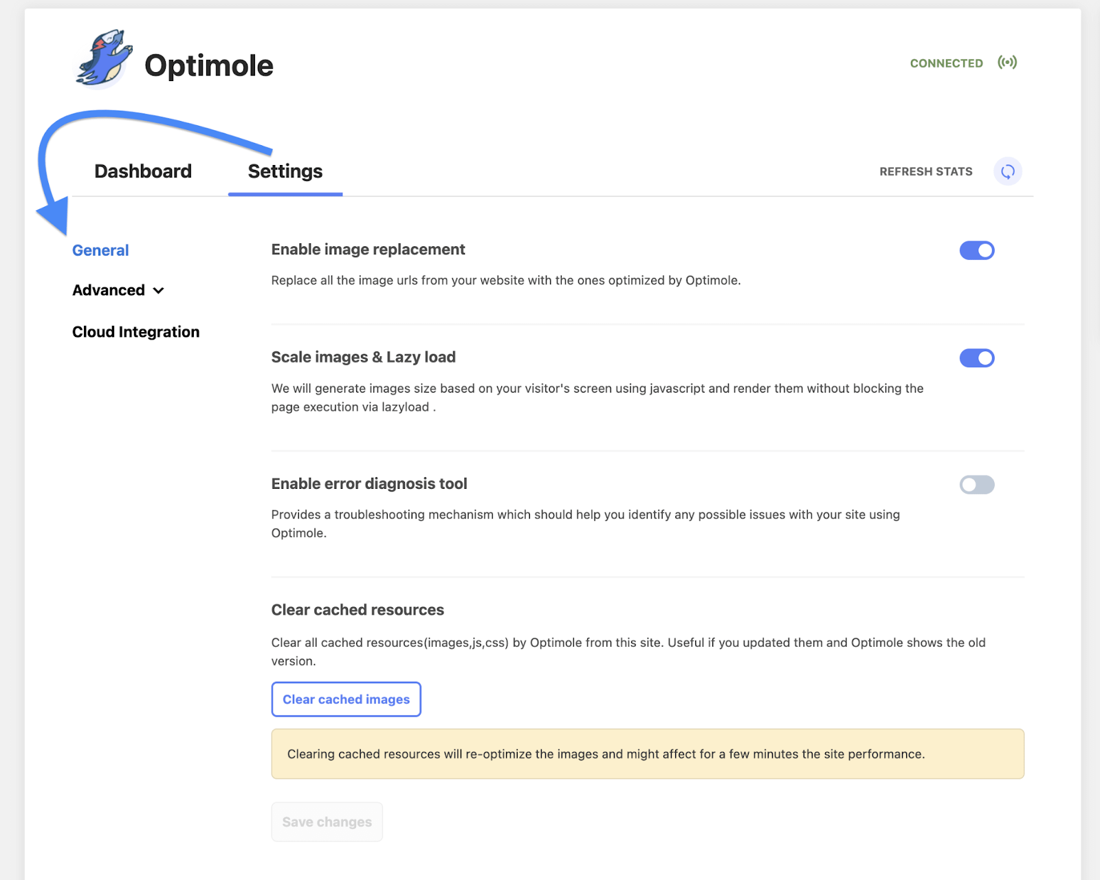 Optimole Settings