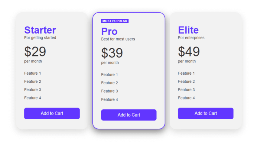 WordPress pricing table WP Table Builder