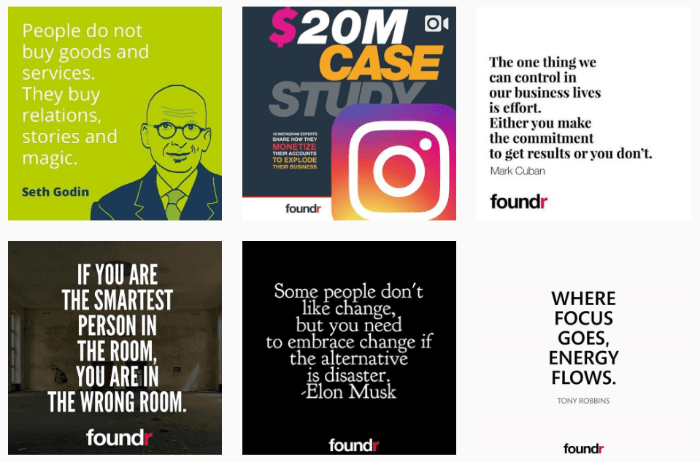 Foundr success with quote images
