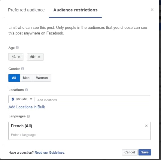 Manage custom languages on Facebook