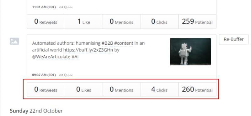 buffer dashboard