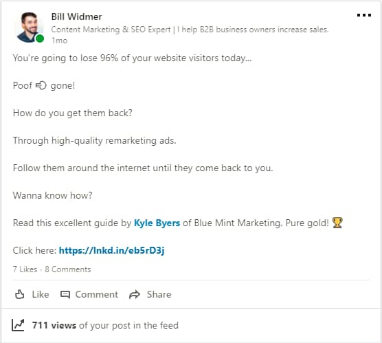 LinkedIn Marketing Status
