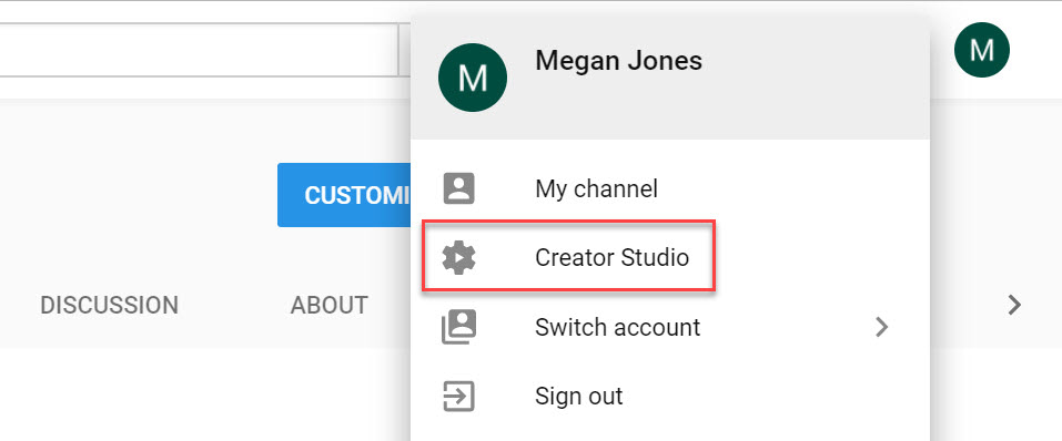 Creator Studio Video Manager