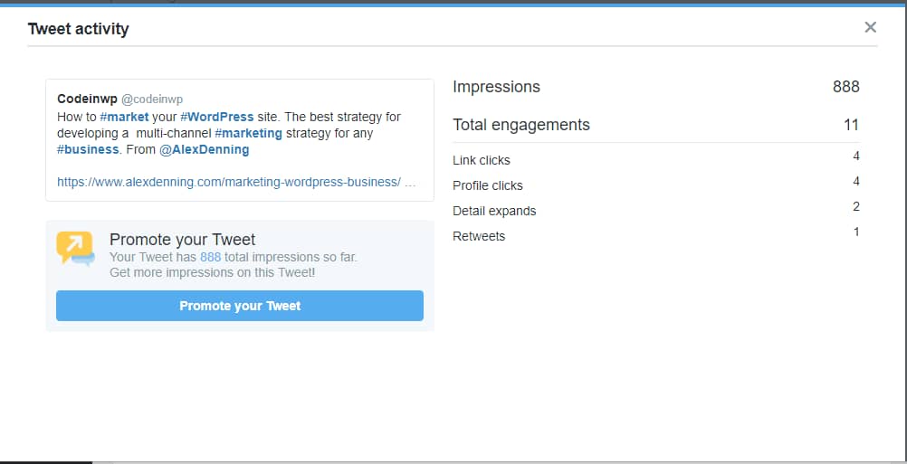 There will be a 17% drop in engagements when I add more than three hashtags to this tweet