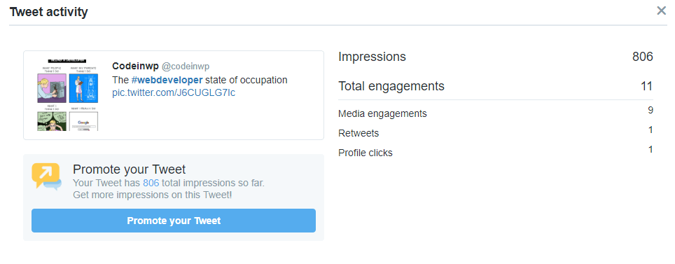 The tweet with fewer hashtags that underperformed