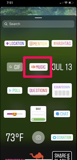 Music on Instagram Stories sticker