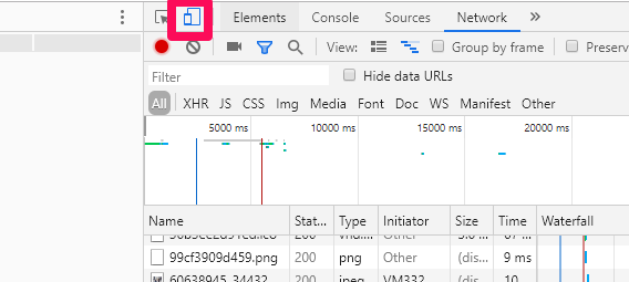 Device icon in Chrome Developer tools