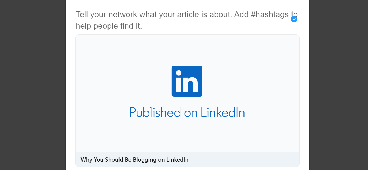Writing a description for your LinkedIn article