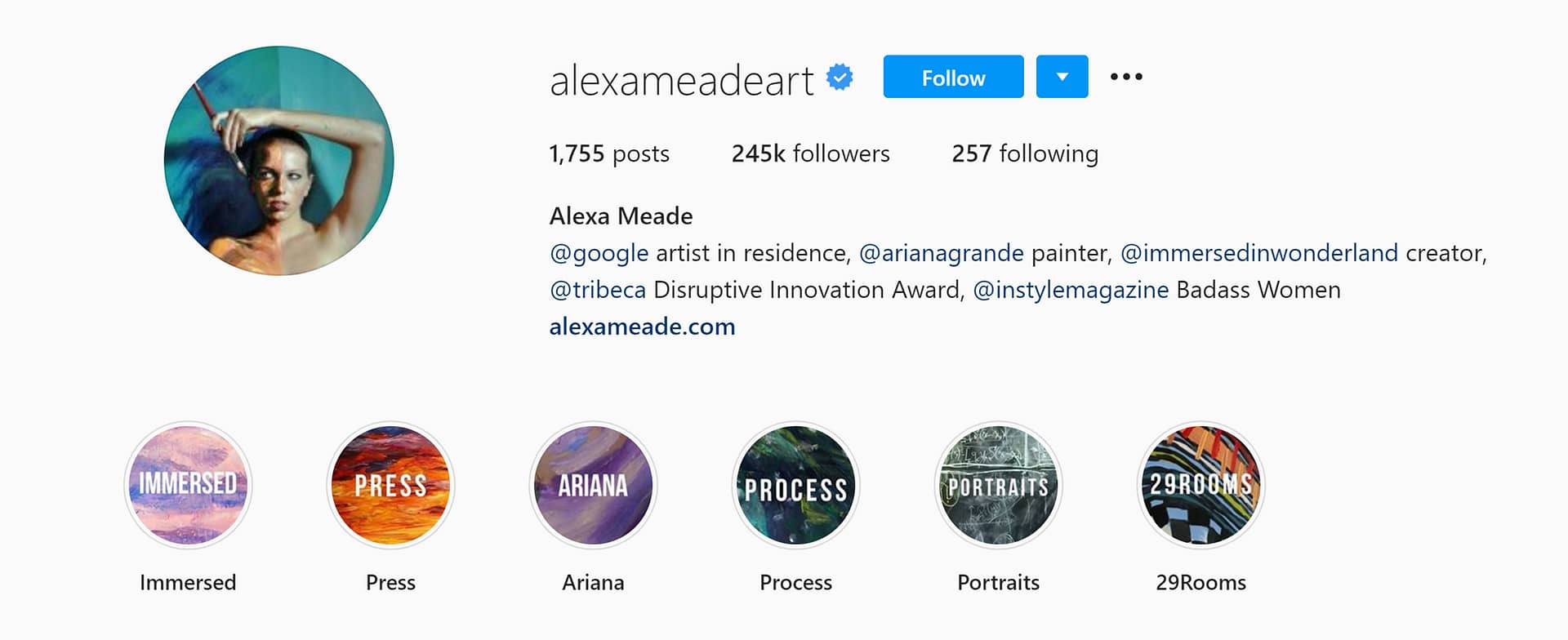 How to Get Verified on Instagram: Alexa Meade Highlights