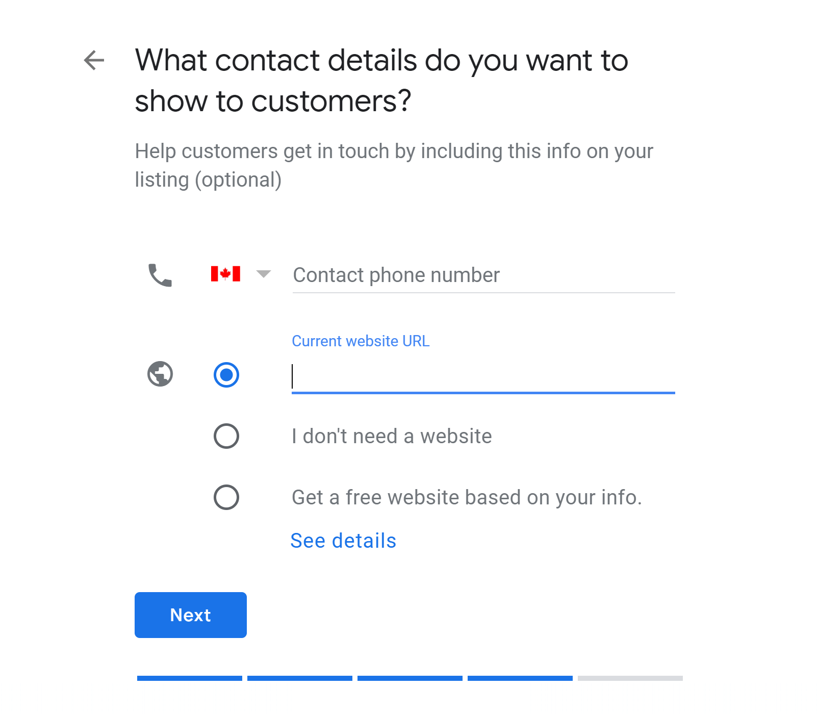Add contact info