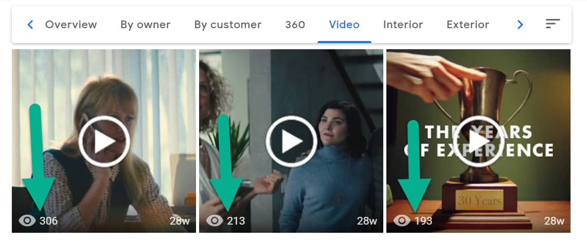 videos on the page