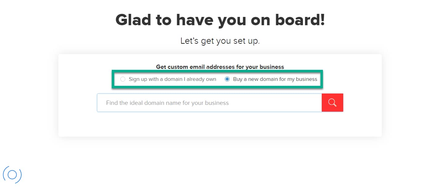 buy a new domain to set up a free business email address