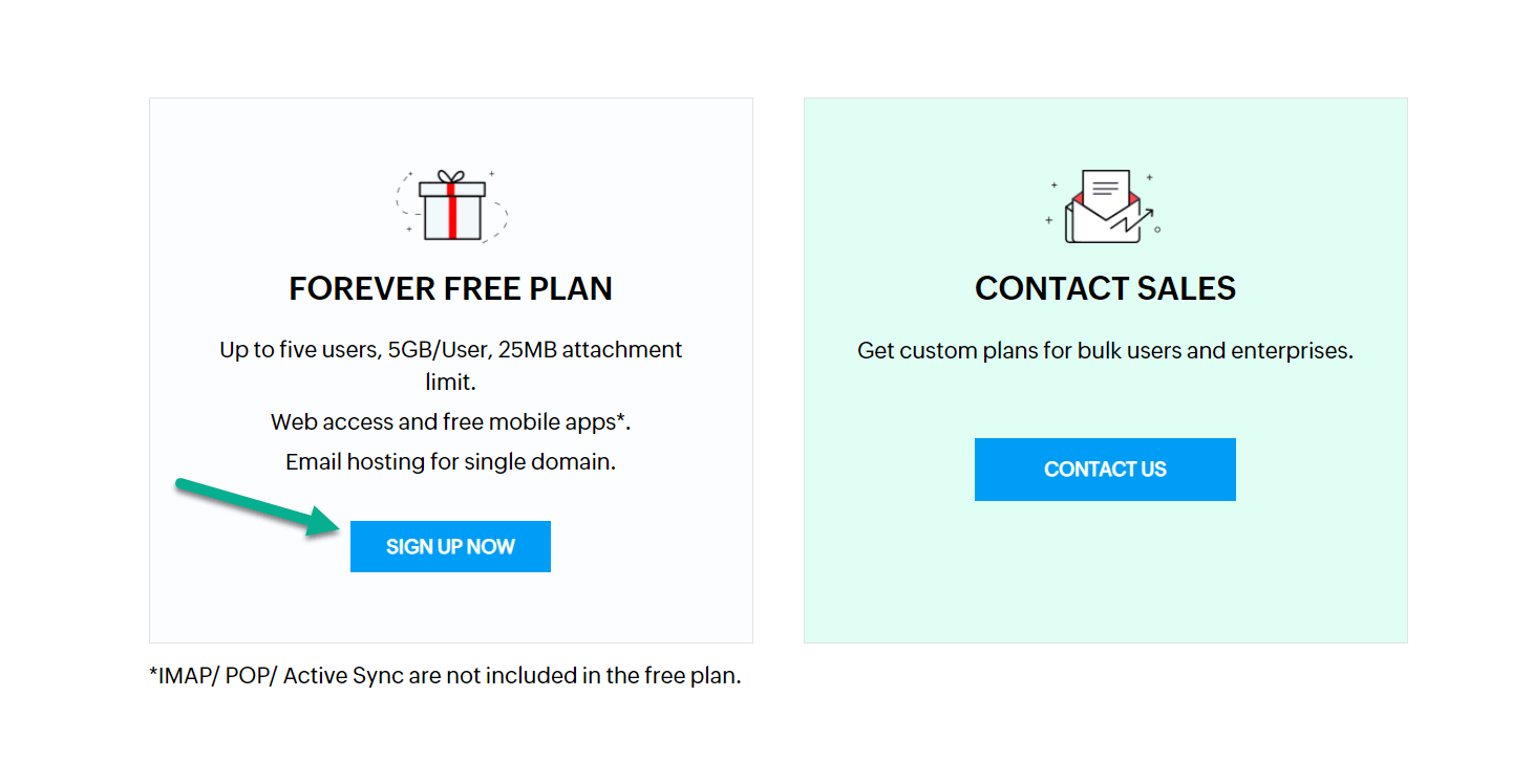 free Zoho account