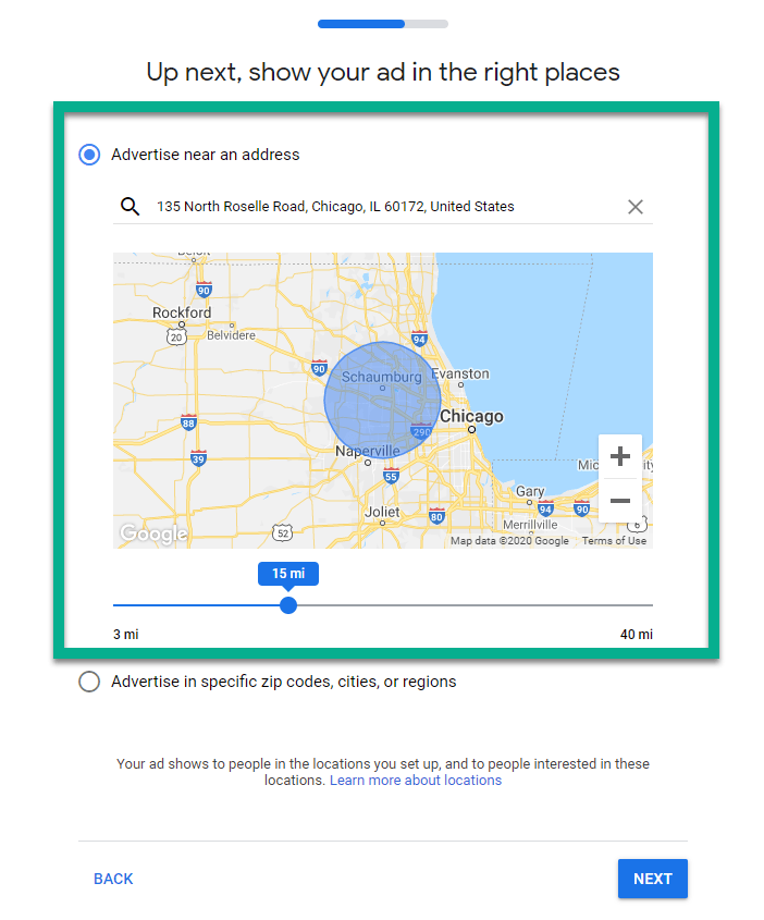 show ad in right places