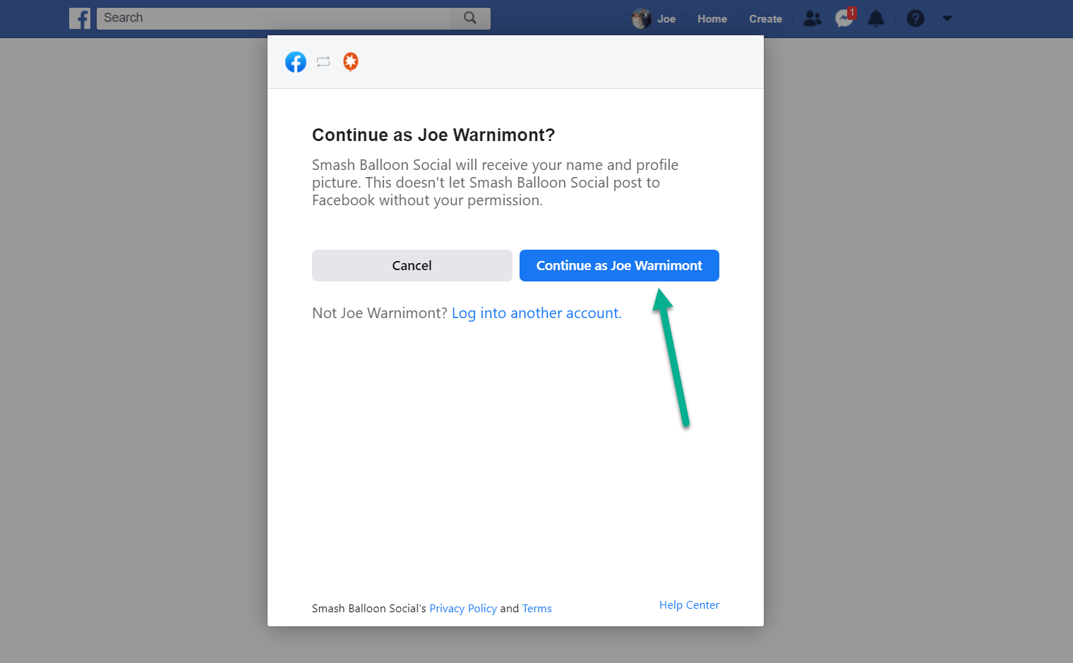 continue as button - embed Instagram posts