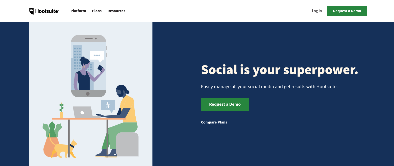 The Hootsuite website.