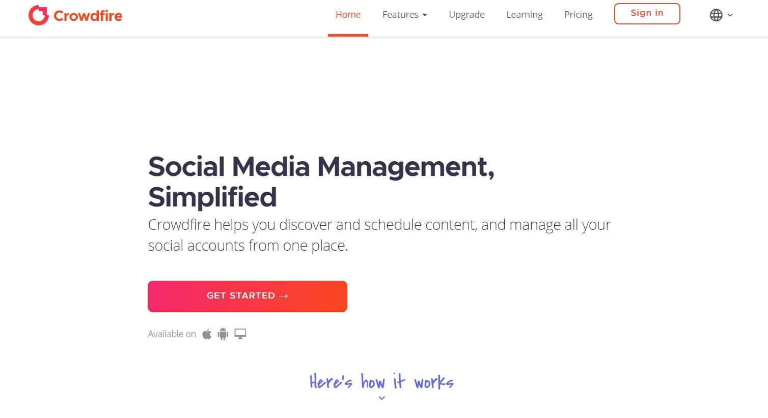 Crowdfire, a social media scheduler.