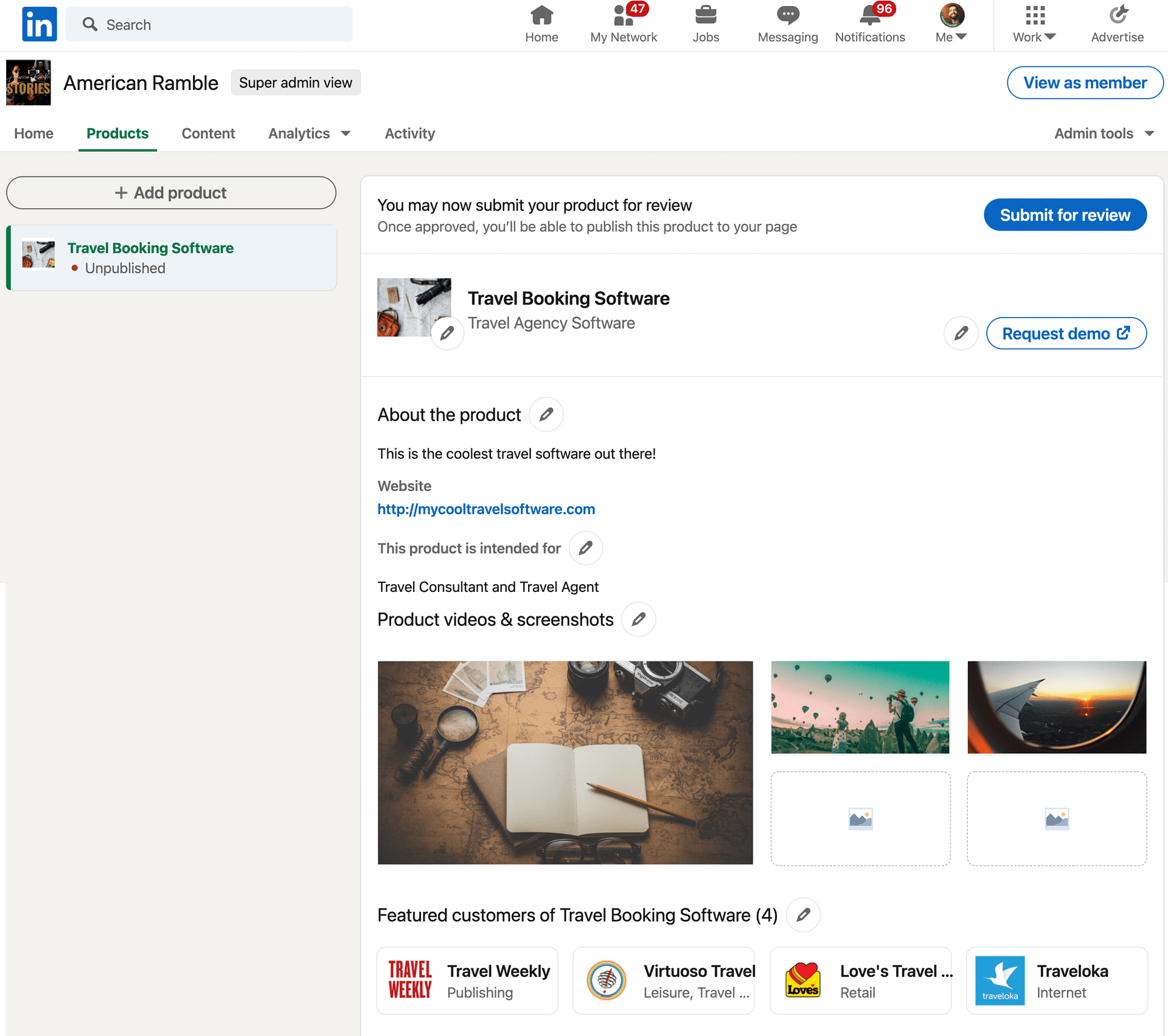 complete product page