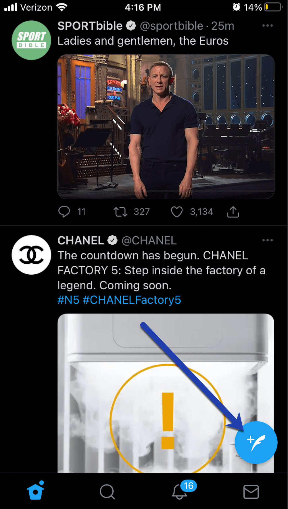 tweet button hold it down