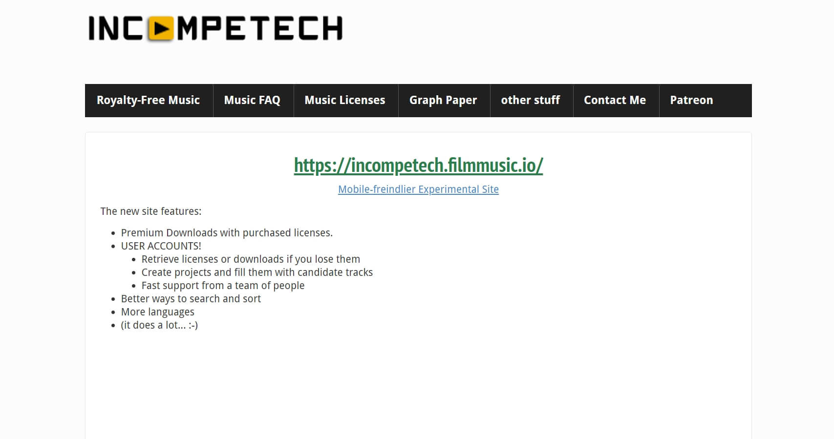 Incompetech - popular source of free music for videos
