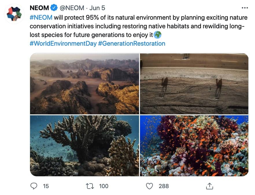 NEOM tweet