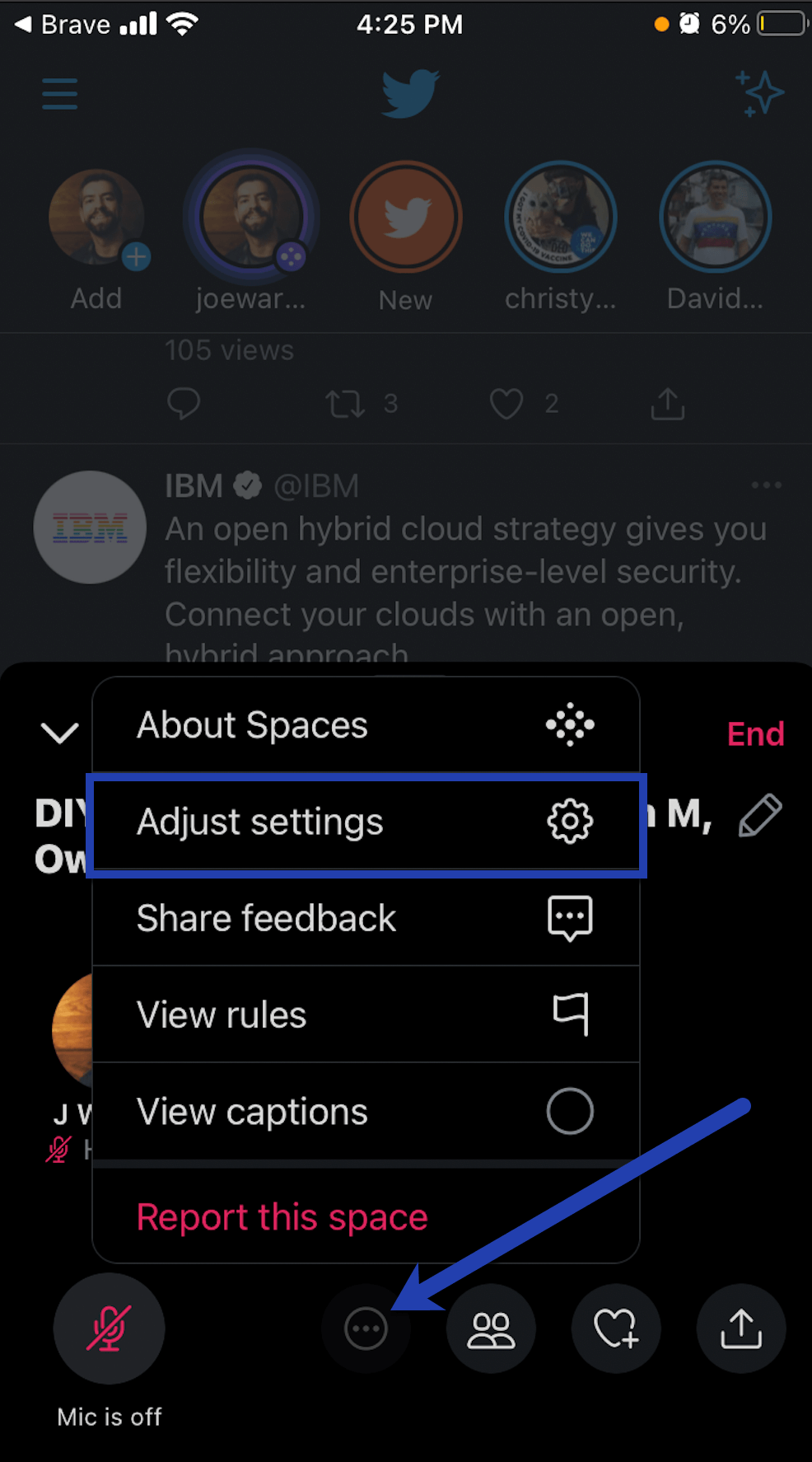 adjust settings.