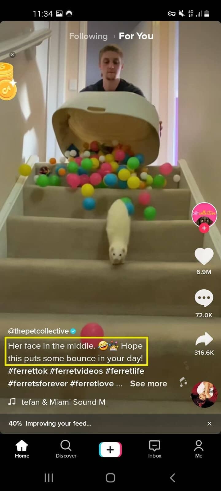 Video with the caption highlighted