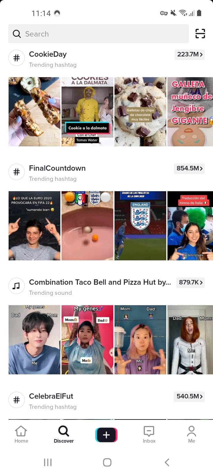 TikTok discover page