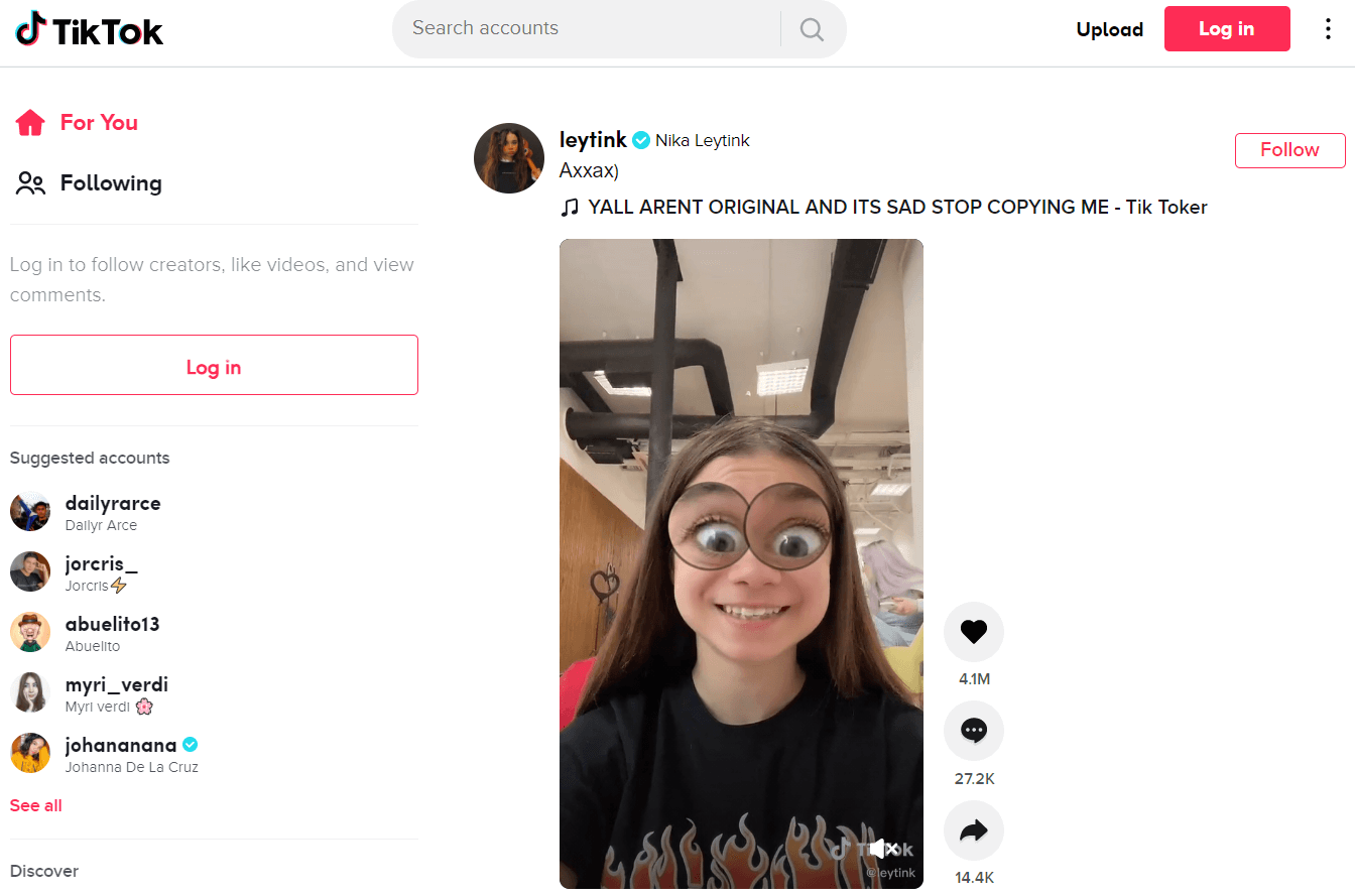 The TikTok homepage gives a hint to which TikTok content ideas work best