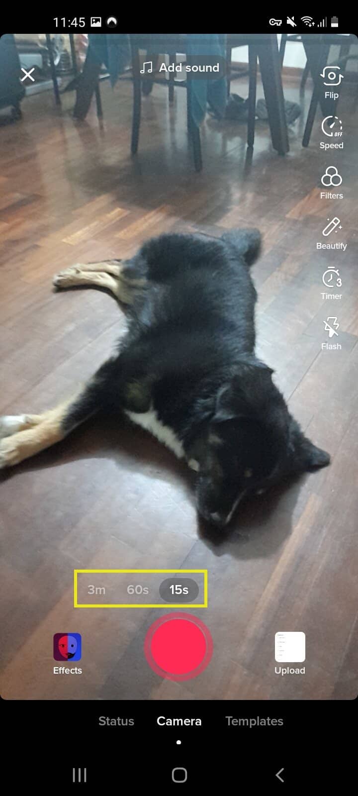 A TikTok video with the length highlighted