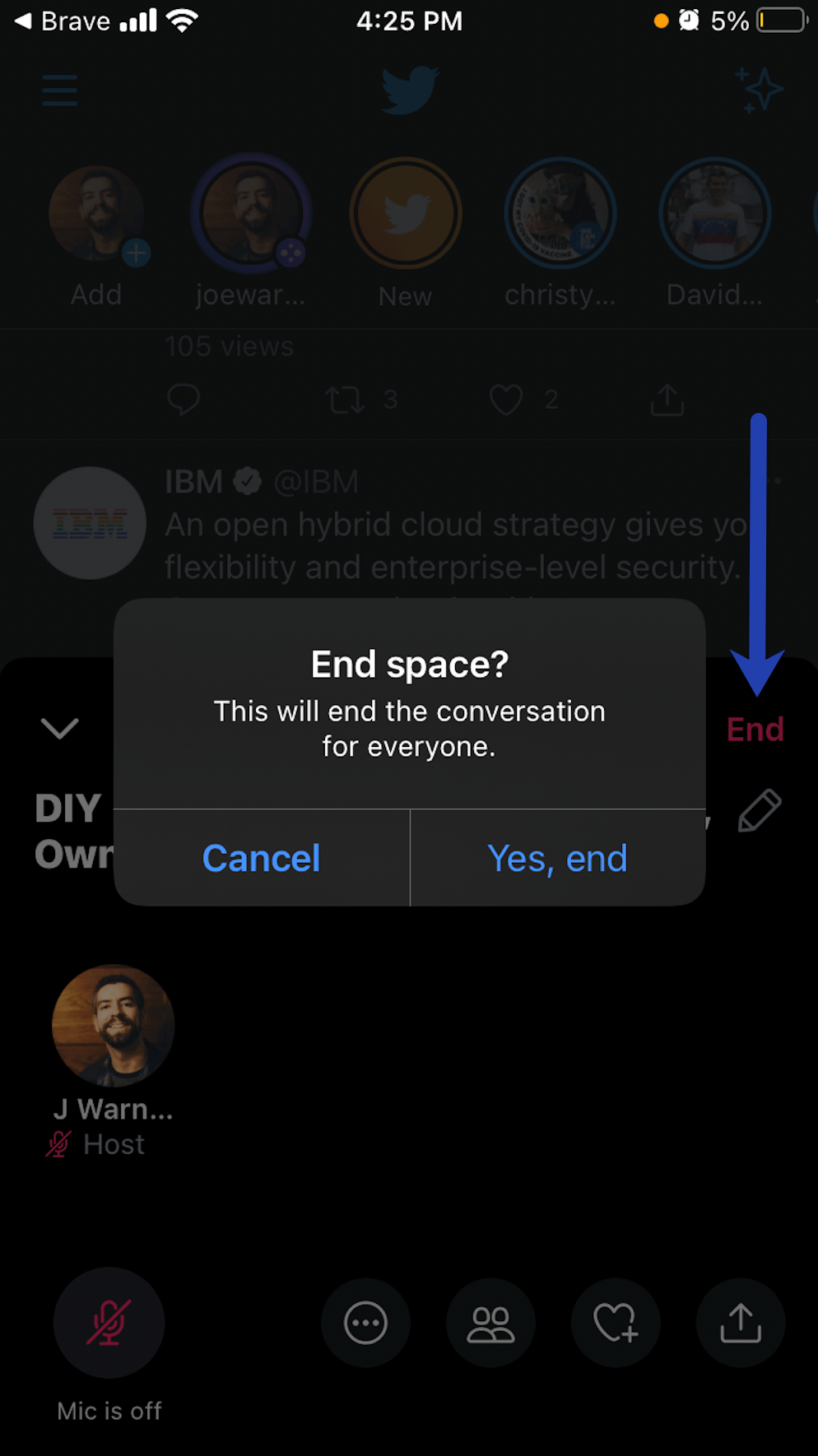 end space - Twitter Spaces.