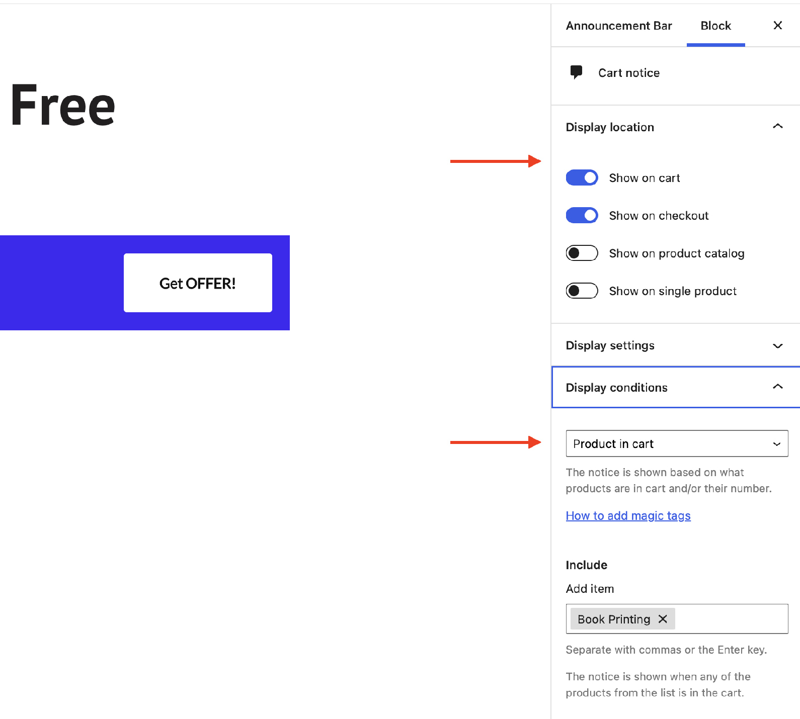 Sparks plugin's WordPress notification bar announcement