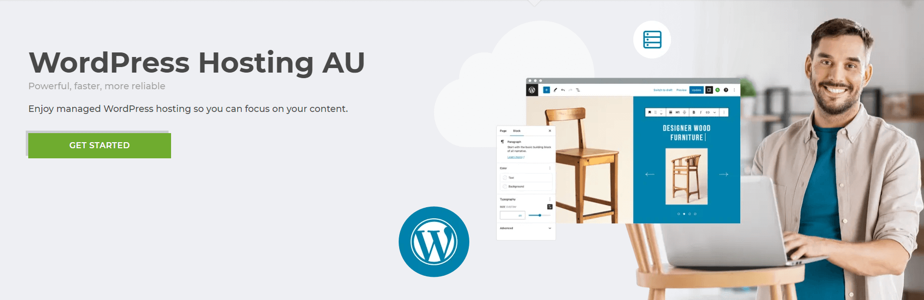 CrazyDomains cheap WordPress hosting Australia screenshot.