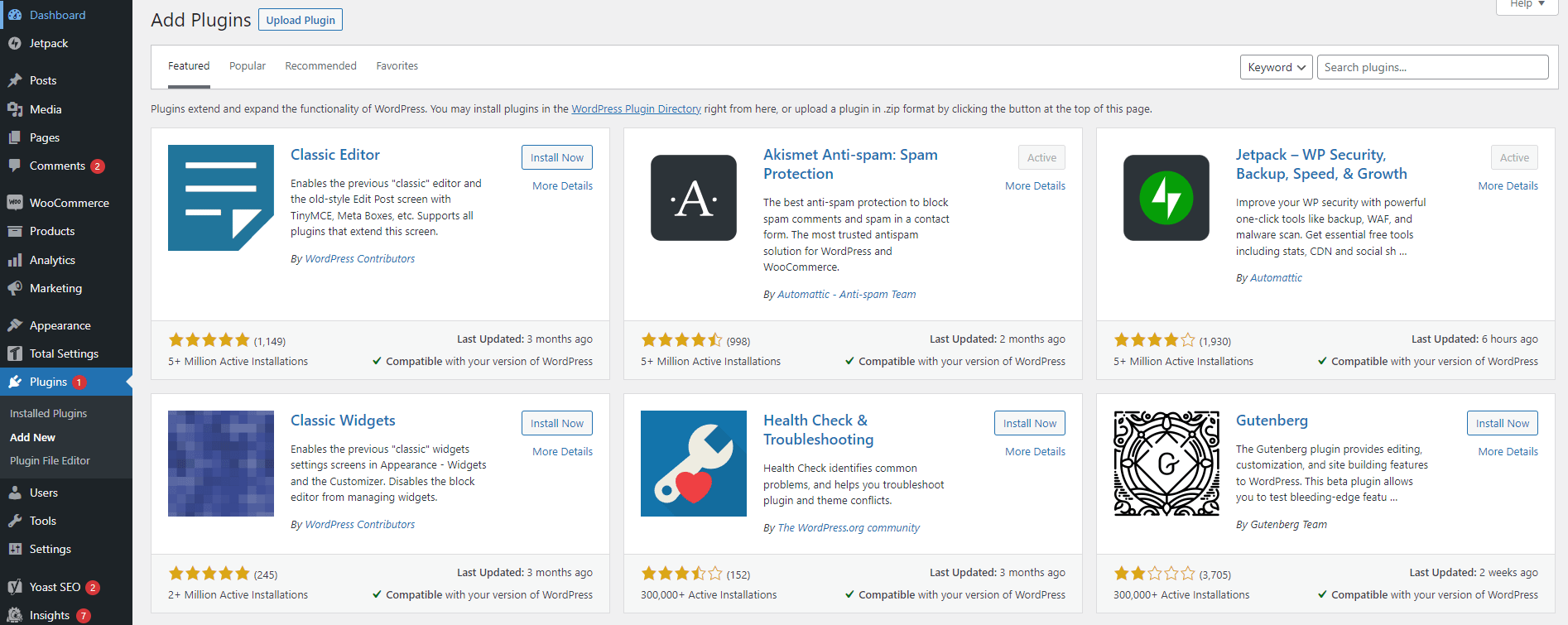 WordPress plugin library.