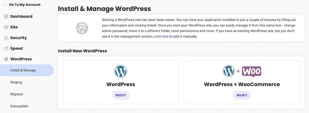 How to install WordPress on SiteGround and create a new site: step four