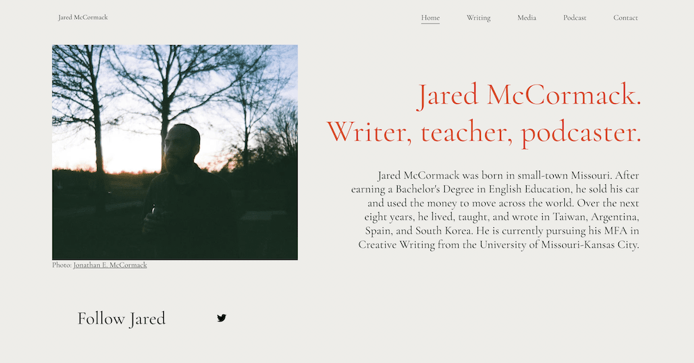 Jared McCormack's website.
