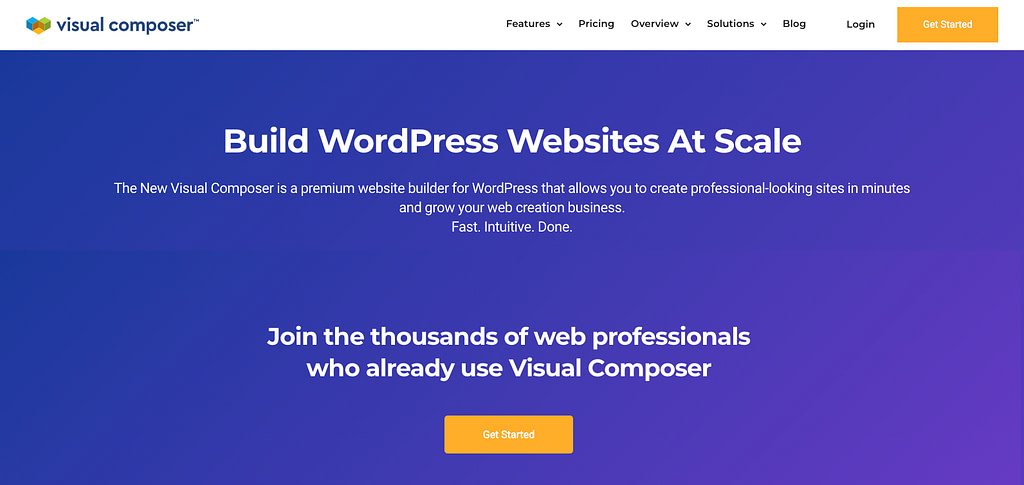 visual composer homepage