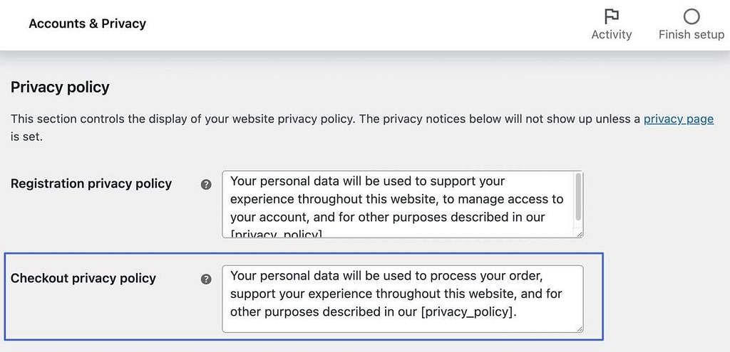 checkout privacy policy