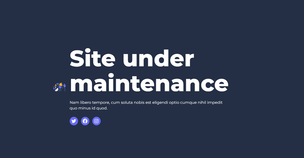 Site under maintenance template using Lightstart
