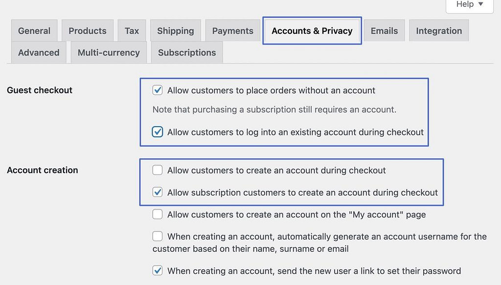 accounts and privacy